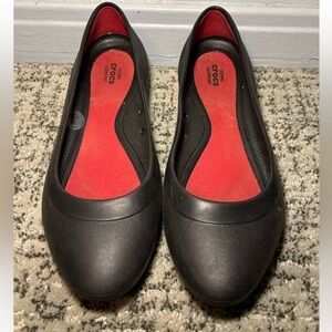Crocs Iconic Comfort Black Slip-On Flats Size 7